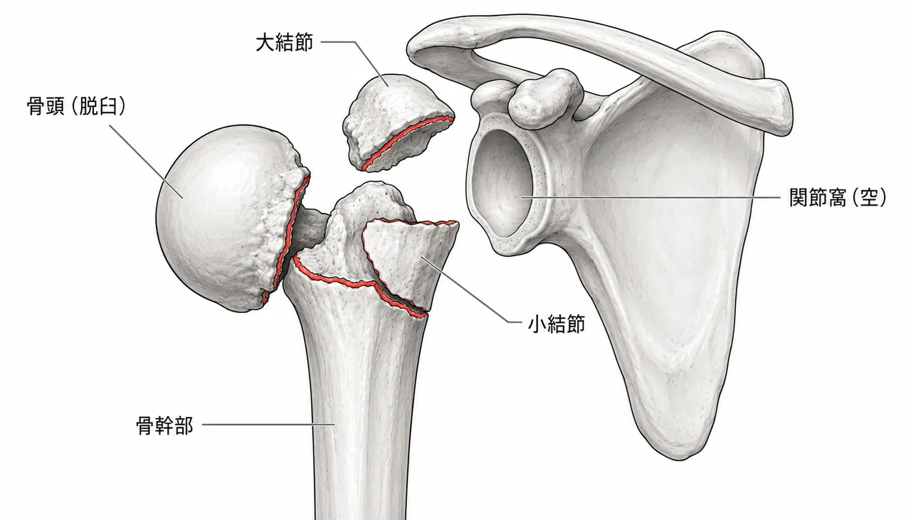 CT 3D再構成 — 骨頭脱臼・4骨片分離・関節面評価