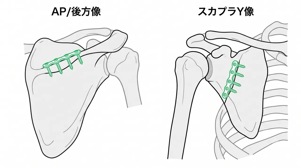 術後X線像 — インプラント位置・整復位の確認
