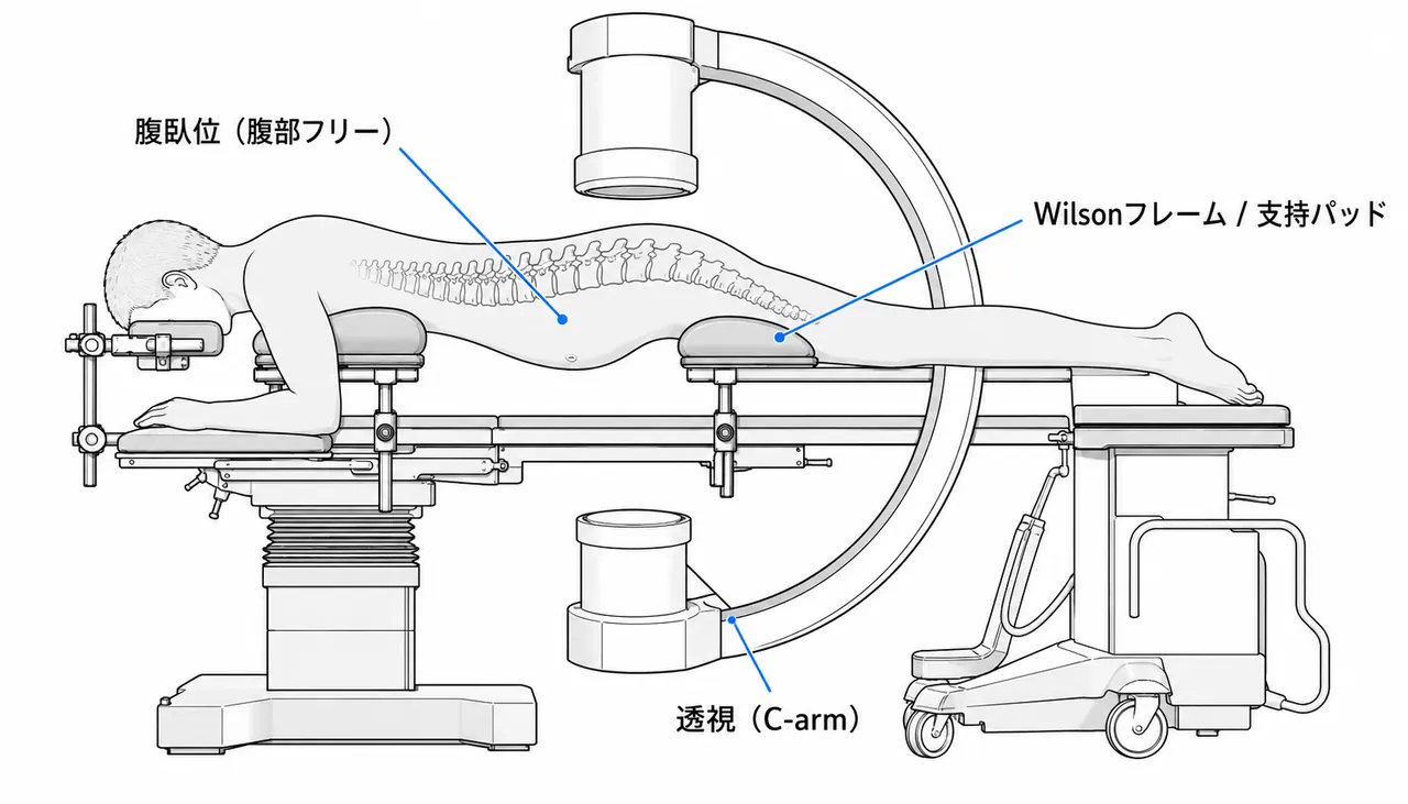 手術体位・透視セットアップ