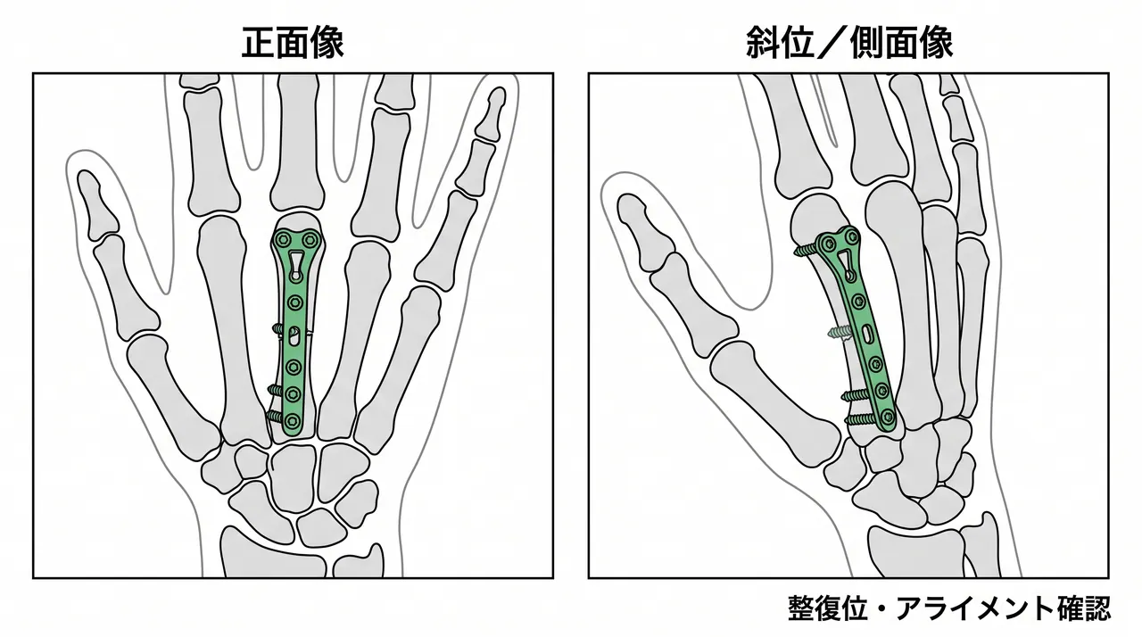 術中透視像 — 整復・インプラント設置の確認